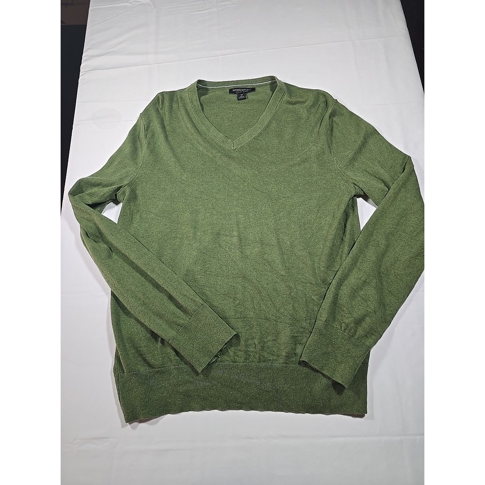 Banana Republic Silk Cashmere V-Neck Sweater Medium Luxury Men's